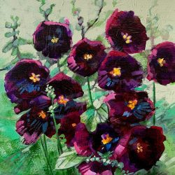 Hollyhocks12x12