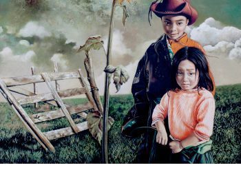 03-Liao Wanning-Tibetan brother and sister-0il0nPanel2014-150×165CM