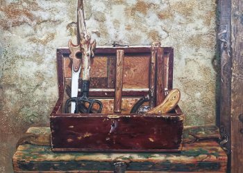 08-Liao Wanning- Lauren says that the treasures that cannot be thrown away 2 – oil painting mixed media, 2021, 50× 71CM