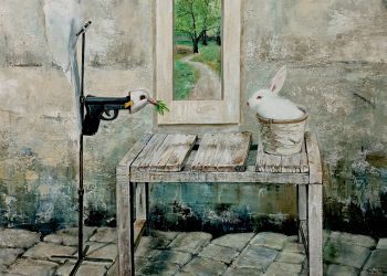 13-Liao Wanning-A pipe dream -Composite materials for oil painting-2022-80×80cm