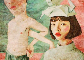 19-Liao Wanning-Mina and her boyfriends war -Watercolor on paper-2024-60×60cm