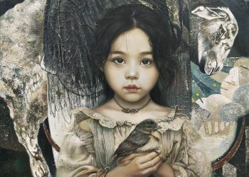 21-Back to Canaan, canvas oil painting mixed media paper 2024, 60 × 60CM