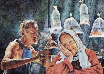 Selling Goldfish, Watercolor on Paper, 60×60CM, 2024