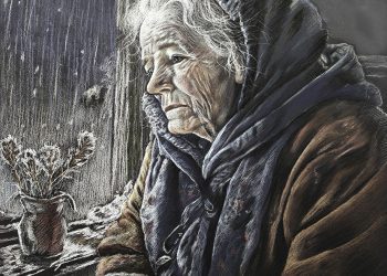 Longing for Ukraine – colored sketch paper – colored charcoal pencils – chalk – 50×65CM – 2025