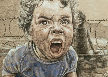 Please stay away from me-Colored sketch paper-Colored charcoal, chalk, 50×65cm-2025.jpg