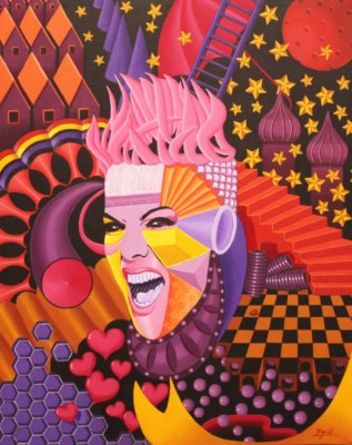 Ingrid Black SCA, QC, It's Only Rock n Roll, Acrylic, 24x24