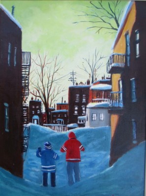 Martha Markowski SCA, QC, Through the Lane, Acrylic, 16x12