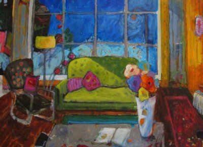 Sue Archibald, Pink Pillows Makes it Fancy, Acrylic, 36x48