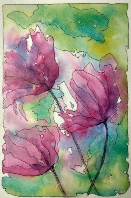 Tina Sanders, In the Wind, Watercolor,12x9