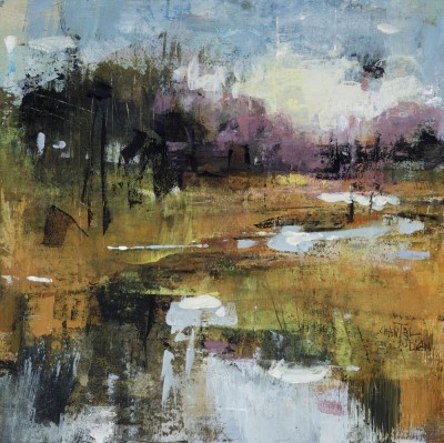 Chantal Julien SCA, "Marsh Reflections " Acrylic 8" x 8"