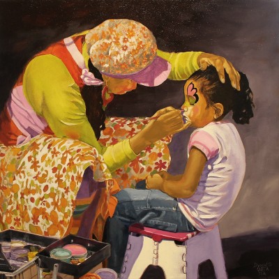 Colleen J. Dyson SCA "The Face Painter", 24" x 24"
