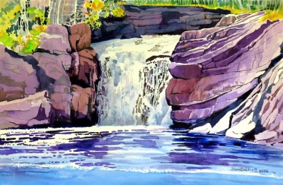 Diana Dabinett SCA, 'Waterfalling 2" Watercolour, 13.5" x 20.5