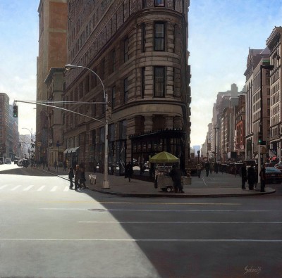 Pim Sekeris, SCA " Flat Iron Building New York", Oil, 28" x 28"